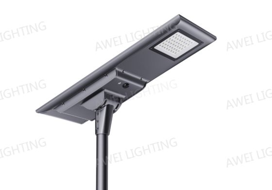 50W Solarna lampa uliczna LED, wodoodporna IP66, 230LM/W, z wysokowydajnym panelem słonecznym, stosowana na ulicach.